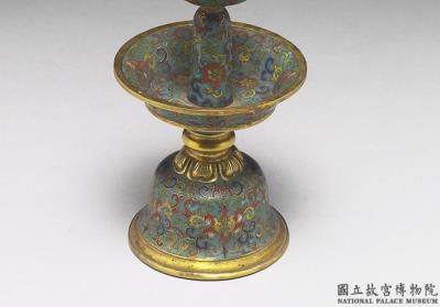 图片[3]-Copper candlestick in cloisonne enamels, Qing dynasty, Qianlong reign (1736-1795)-China Archive